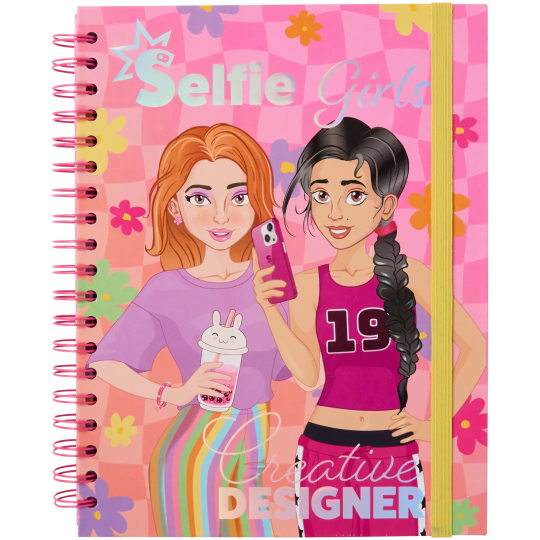 Libro da colorare Selfie Girls Creative Designer 1
