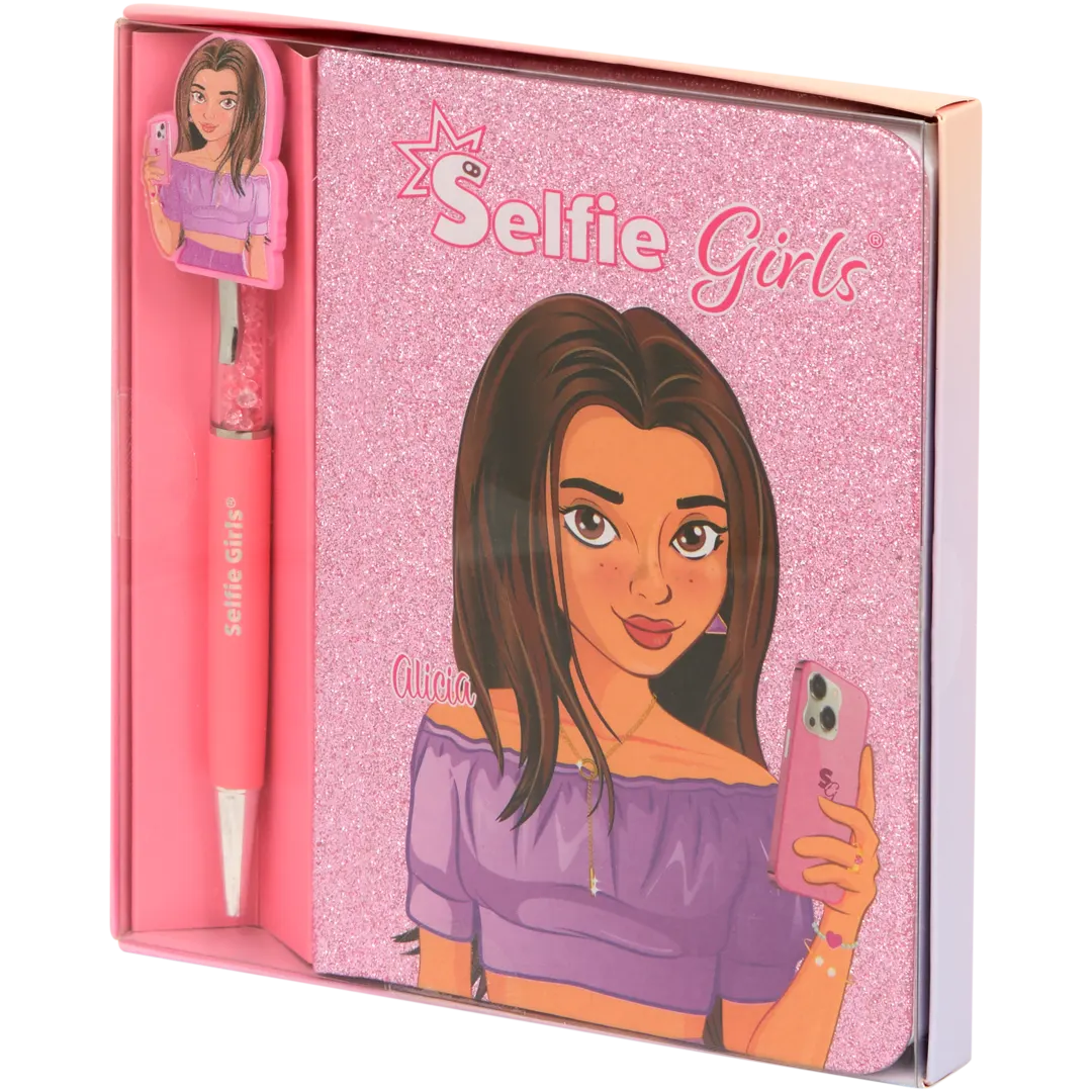 Selfie Girls Notizbuch mit Kugelschreiber 1