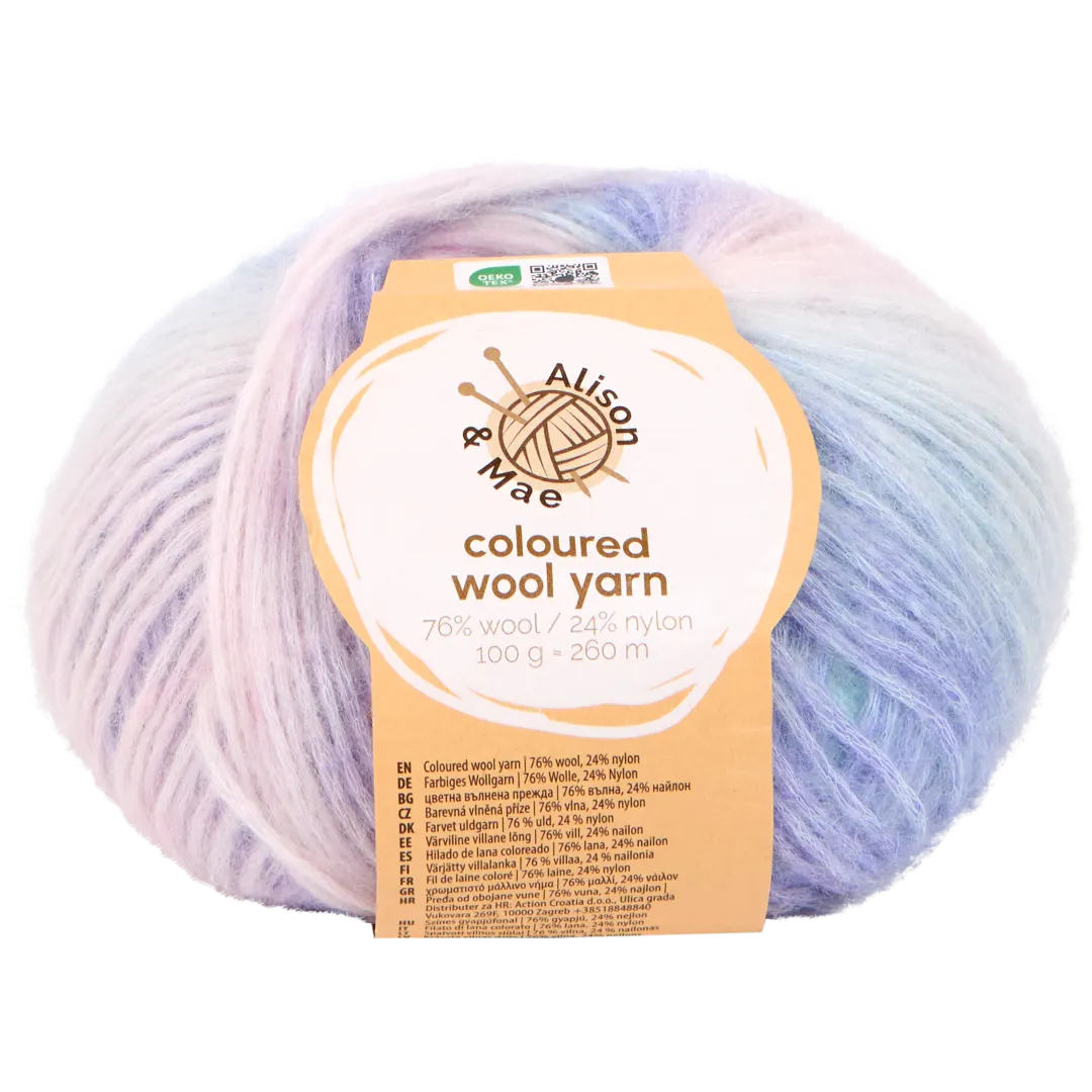 Kolorowa przędza wełniana Alison & Mae 1