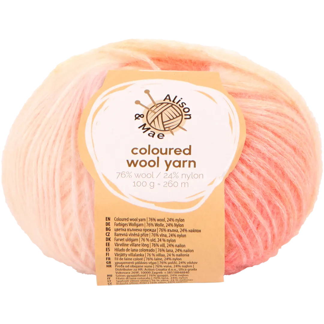 Kolorowa przędza wełniana Alison & Mae 2