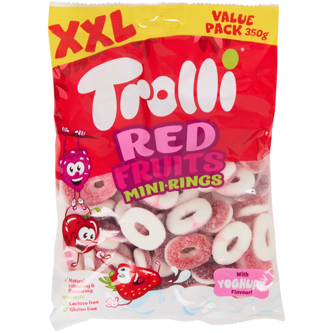 Miniaturowe krążki Trolli Czerwone owoce