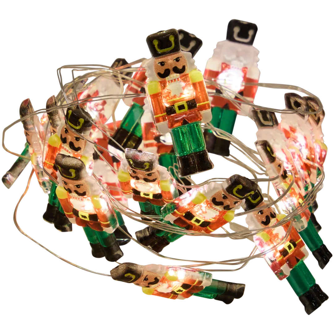 Grinalda de luzes com figuras de Natal