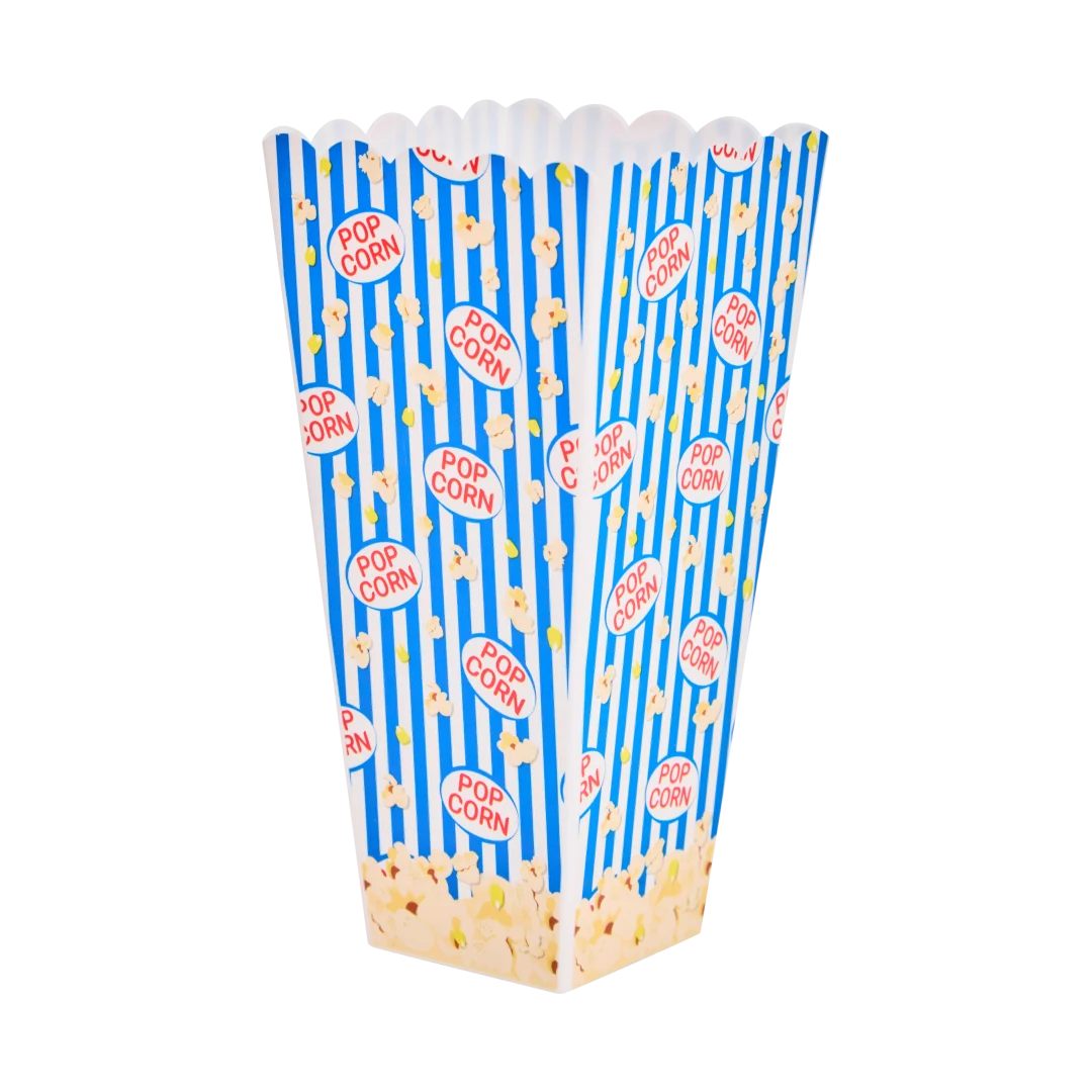 30 Boîtes à Popcorn En Carton - 6 Designs, Bleu Et Rouge - Parfait Pour Fêtes, Cinéma, Anniversaires