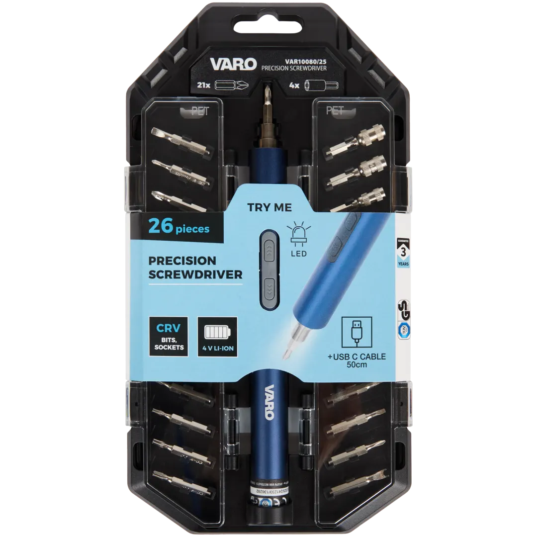Zestaw elektrycznych wkrętaków precyzyjnych Varo 2