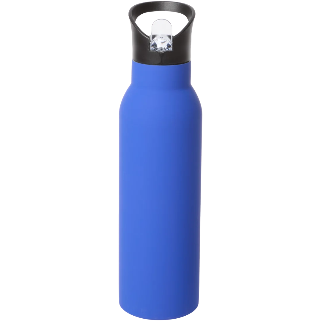 Borraccia Termica In Acciaio Inox 600 Ml - Con Cannuccia, A Bocca Larga, Isolante E Senza BPA