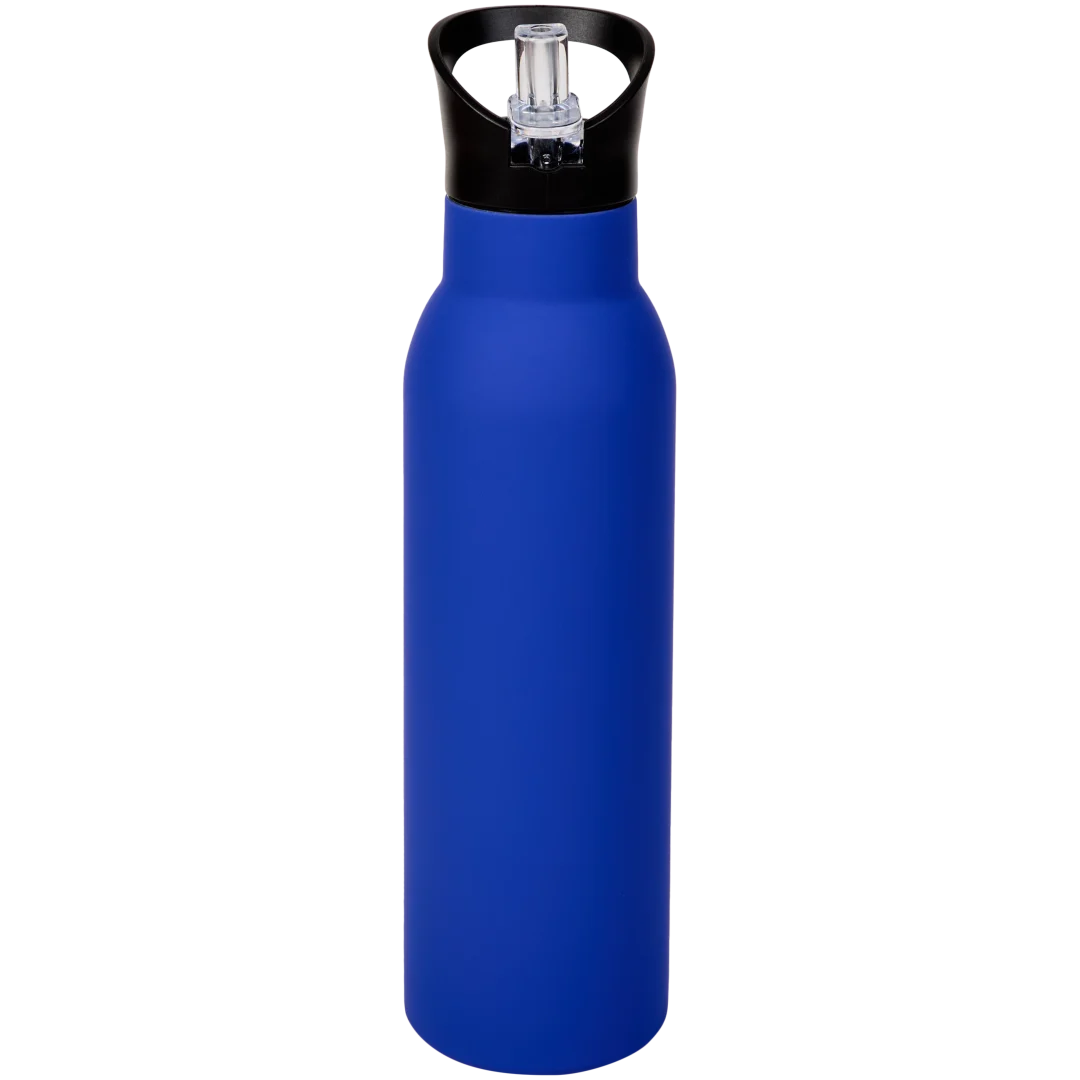 Edelstahl-Trinkflasche mit Trinkhalm