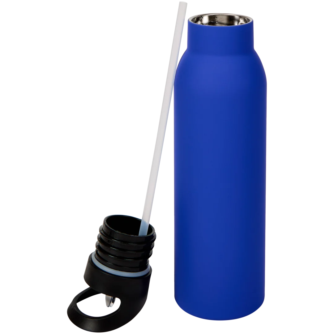 Edelstahl-Trinkflasche mit Trinkhalm