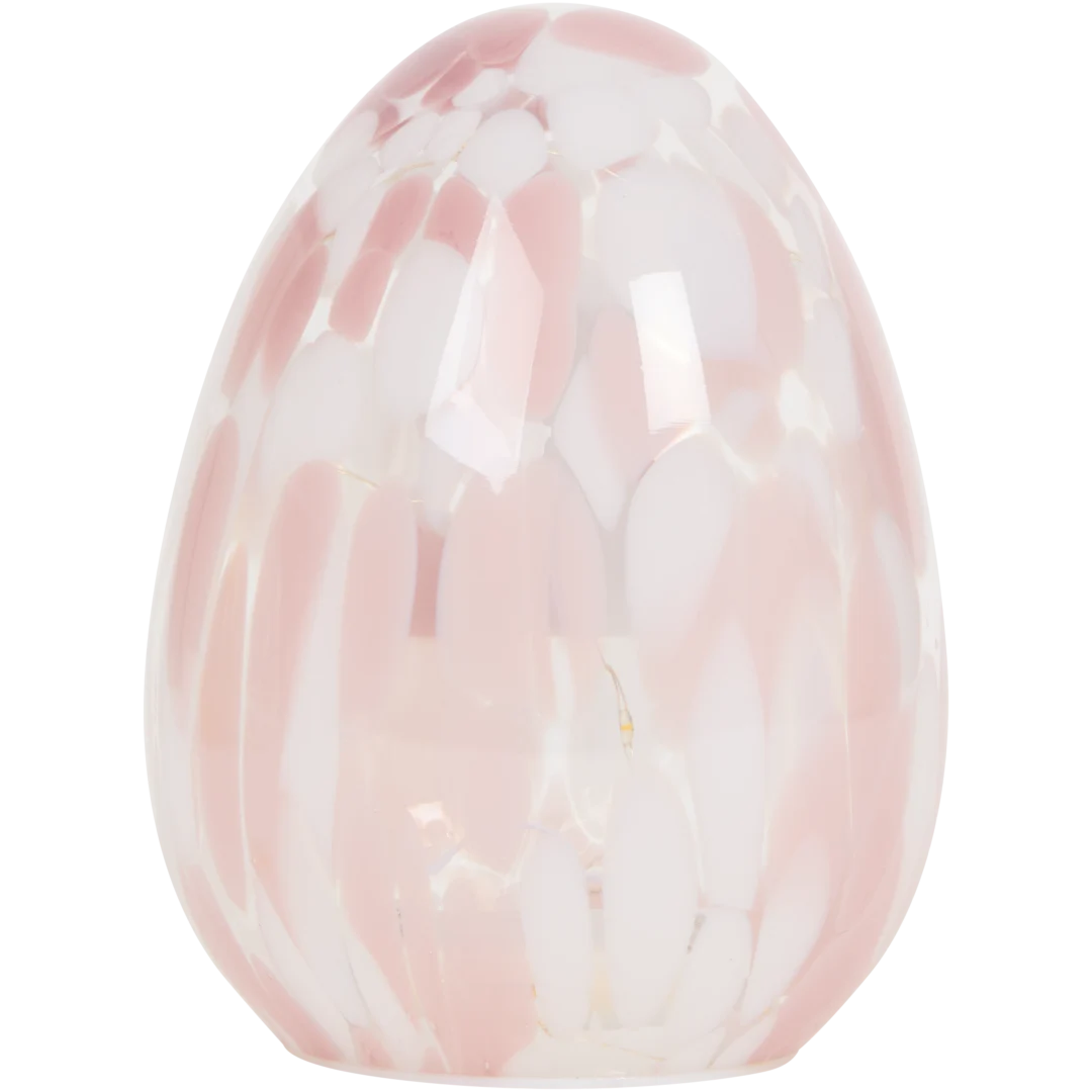 Uovo di vetro decorativo con luce 3