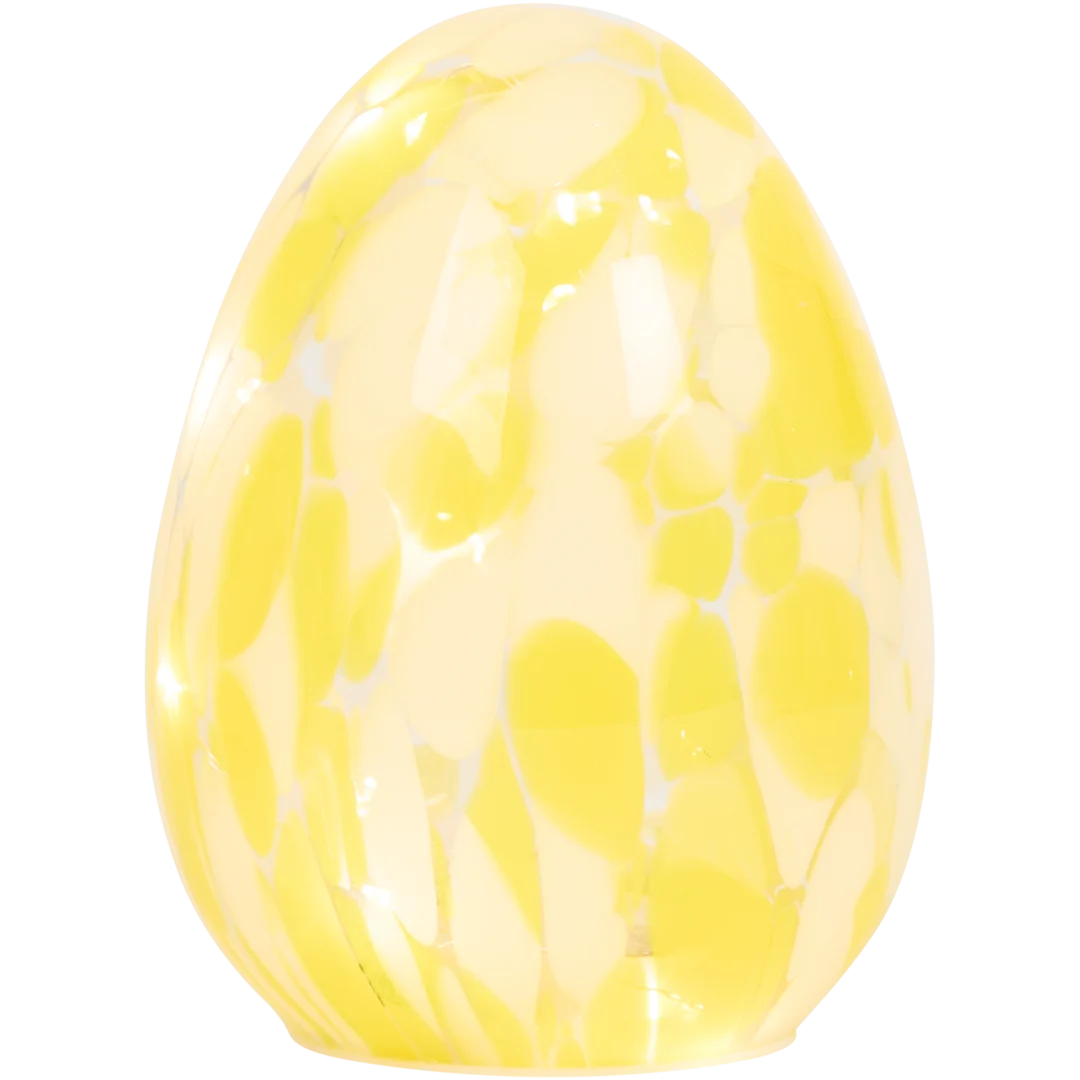 Uovo di vetro decorativo con luce 2