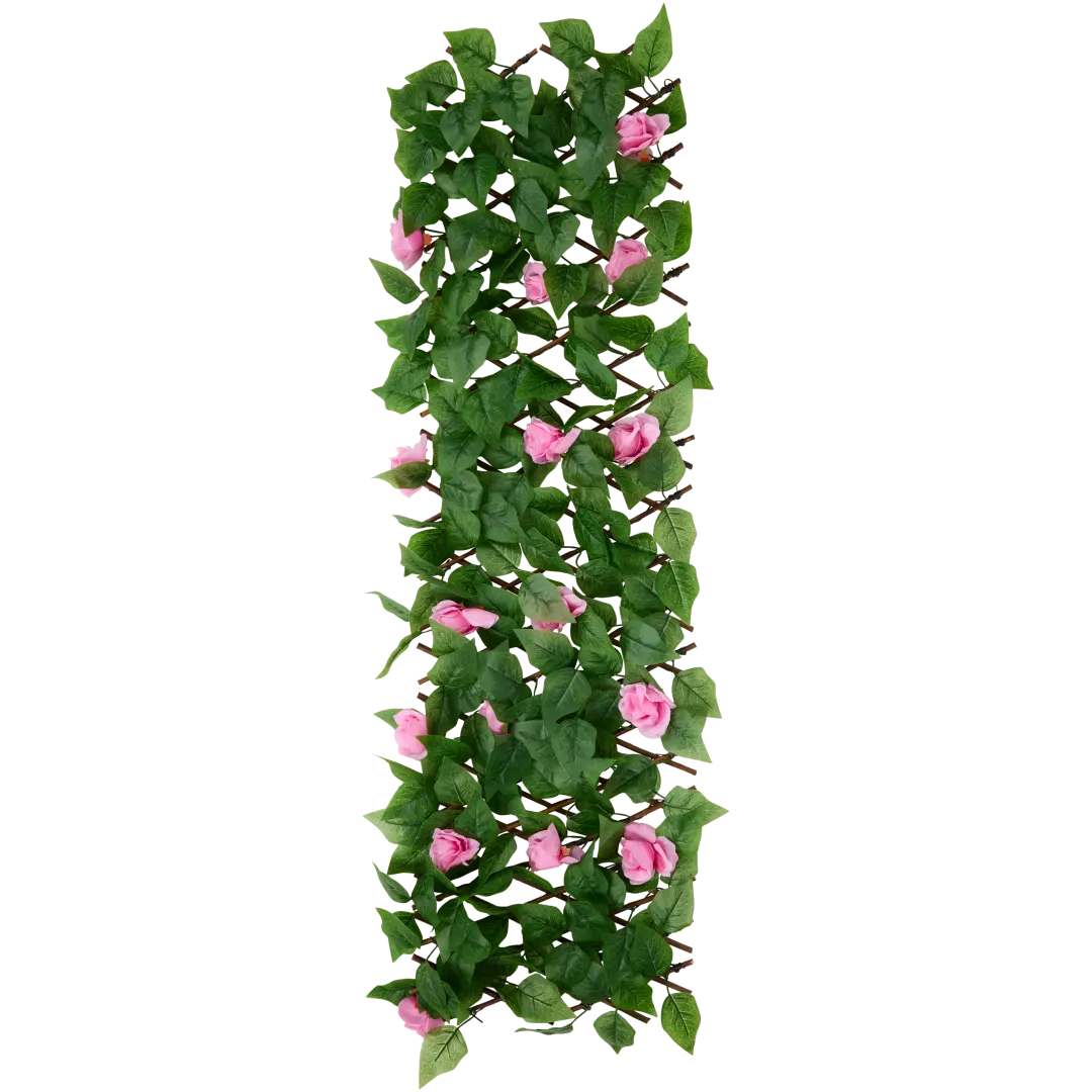 Gard viu artificial extensibil cu trandafiri 3