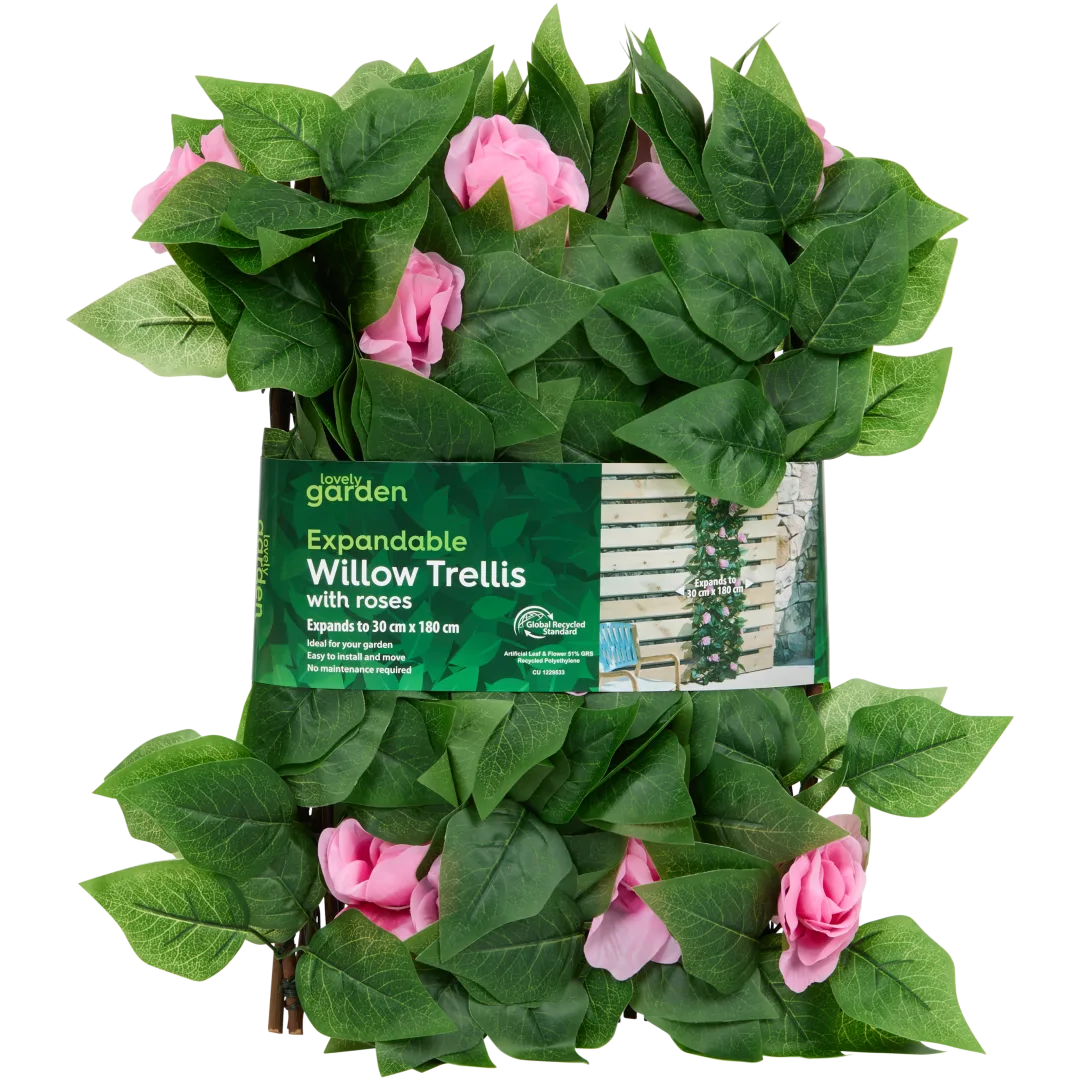 Gard viu artificial extensibil cu trandafiri 4