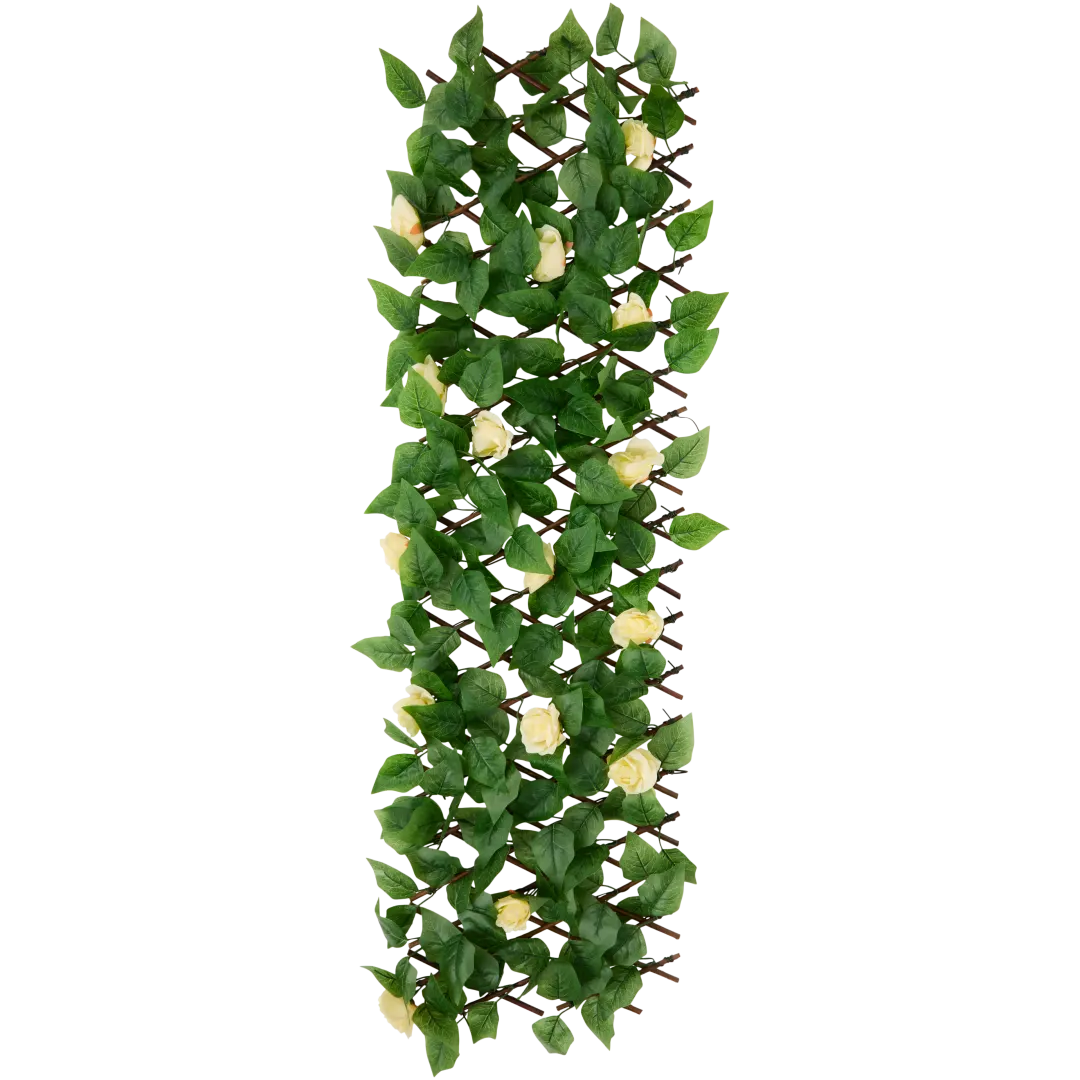 Gard viu artificial extensibil cu trandafiri 1