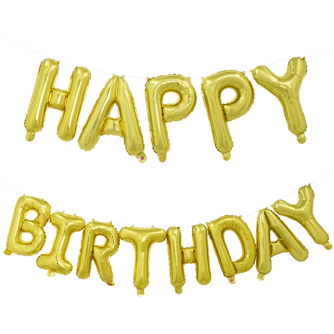Decoração de balões de alumínio com luzes LED Cool2Party Happy Birthday