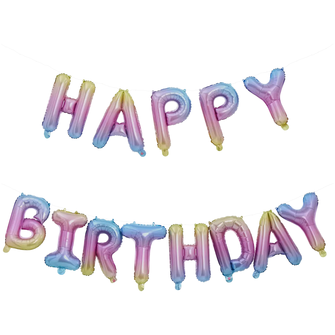 Decoração de balões de alumínio com luzes LED Cool2Party Happy Birthday