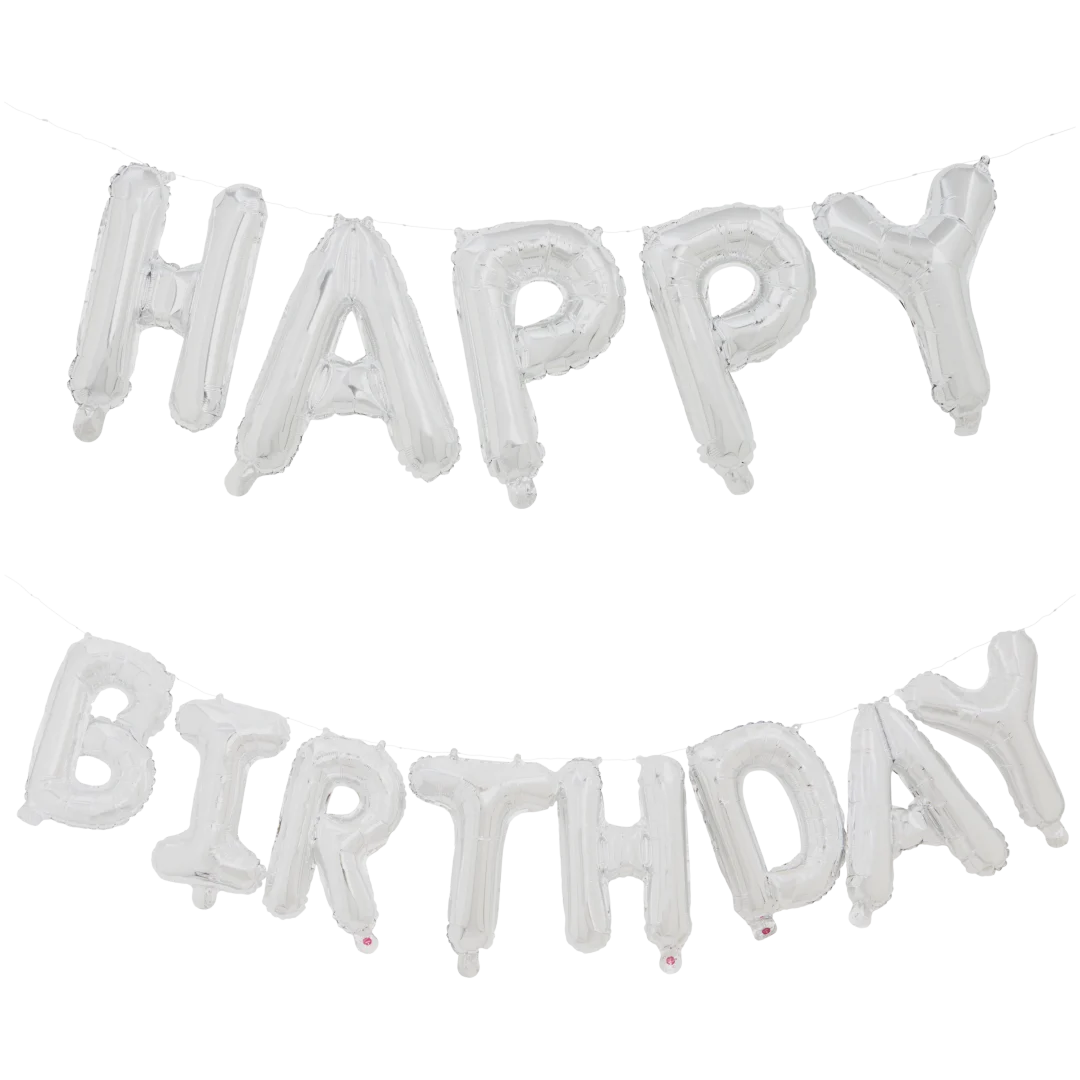 Decoração de balões de alumínio com luzes LED Cool2Party Happy Birthday