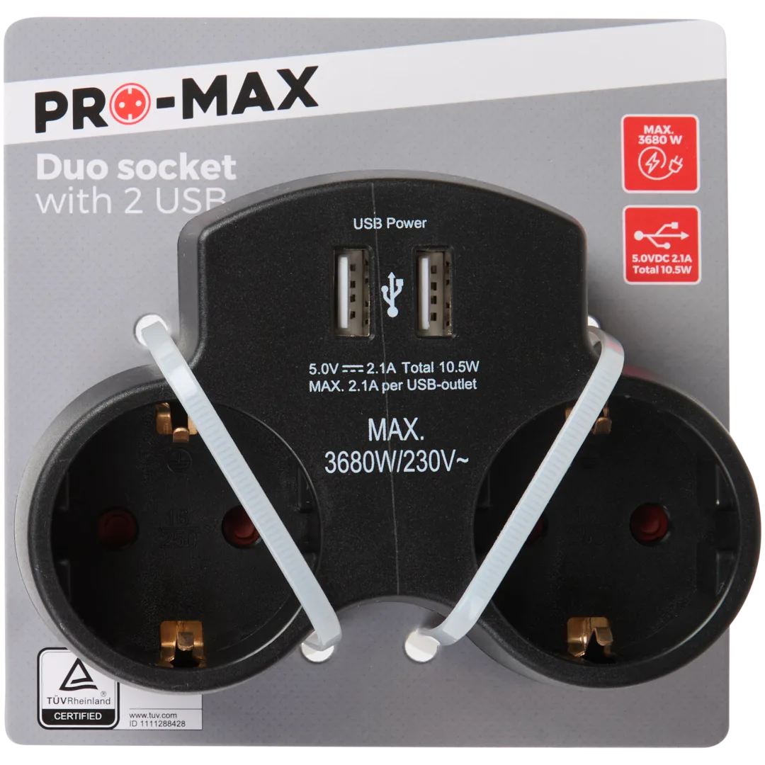 Pro-max dubbele wandstekker 3