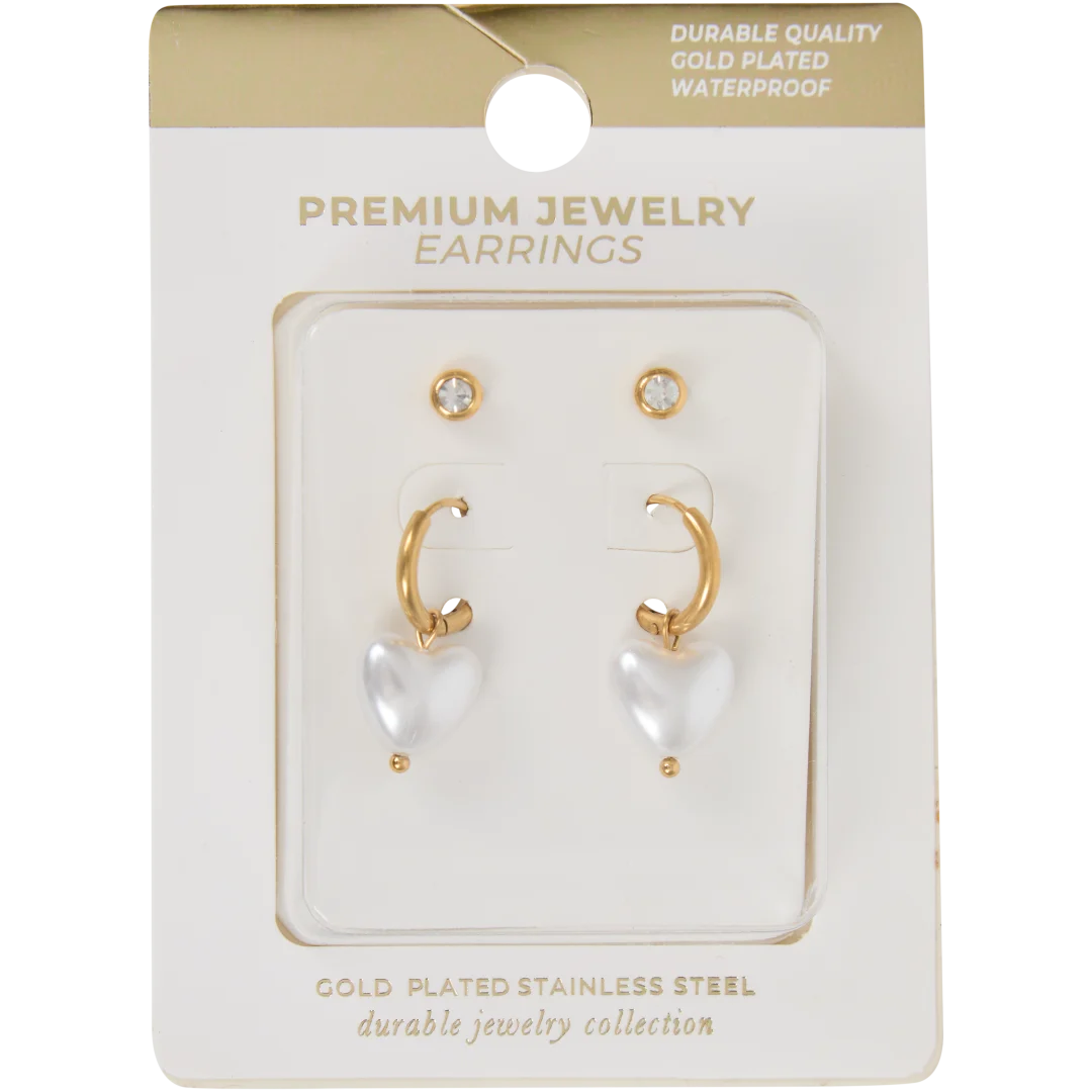 Orecchini dorati in acciaio inox 10