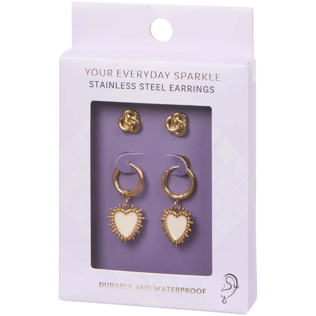 Pendientes de oro de acero inoxidable