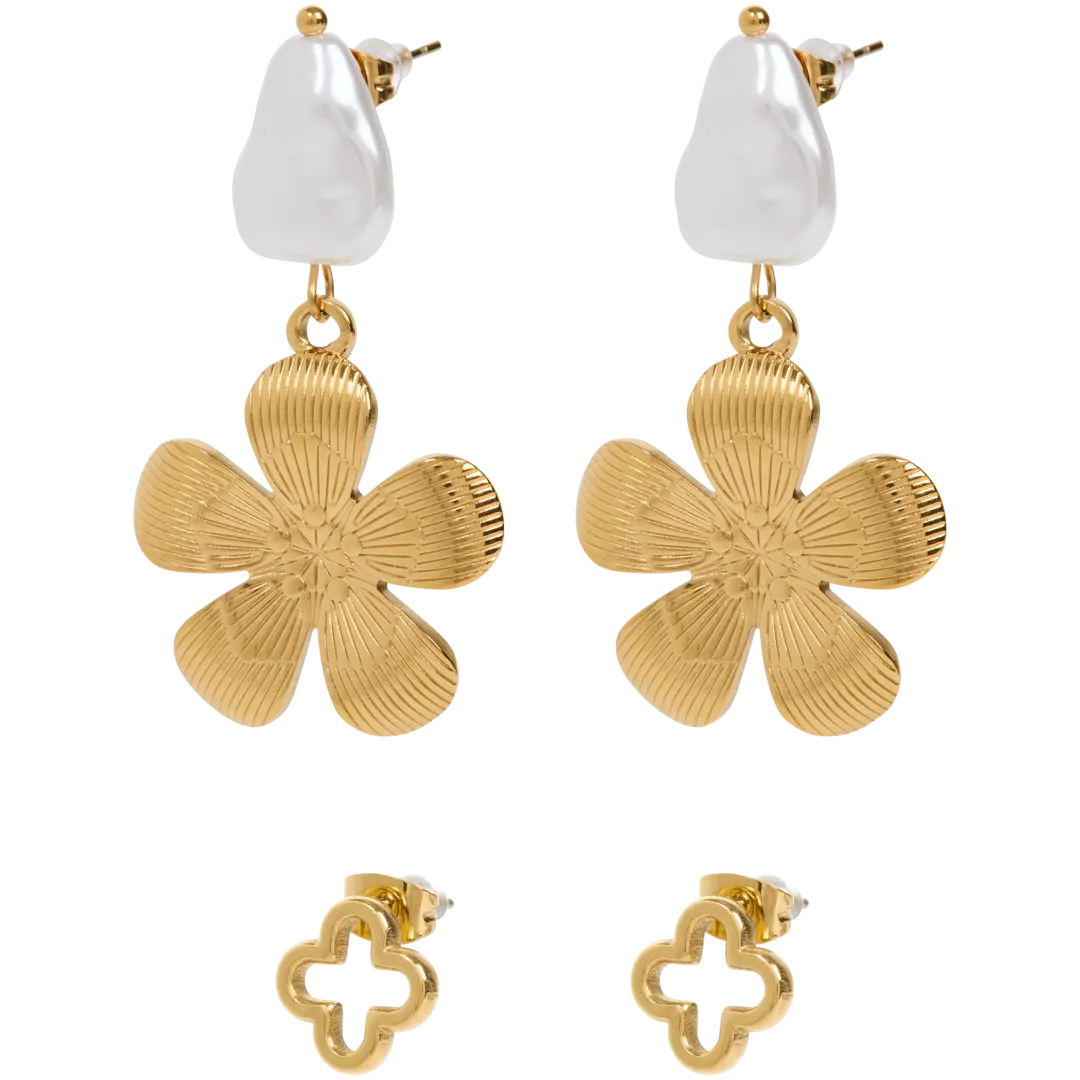 Pendientes de oro de acero inoxidable
