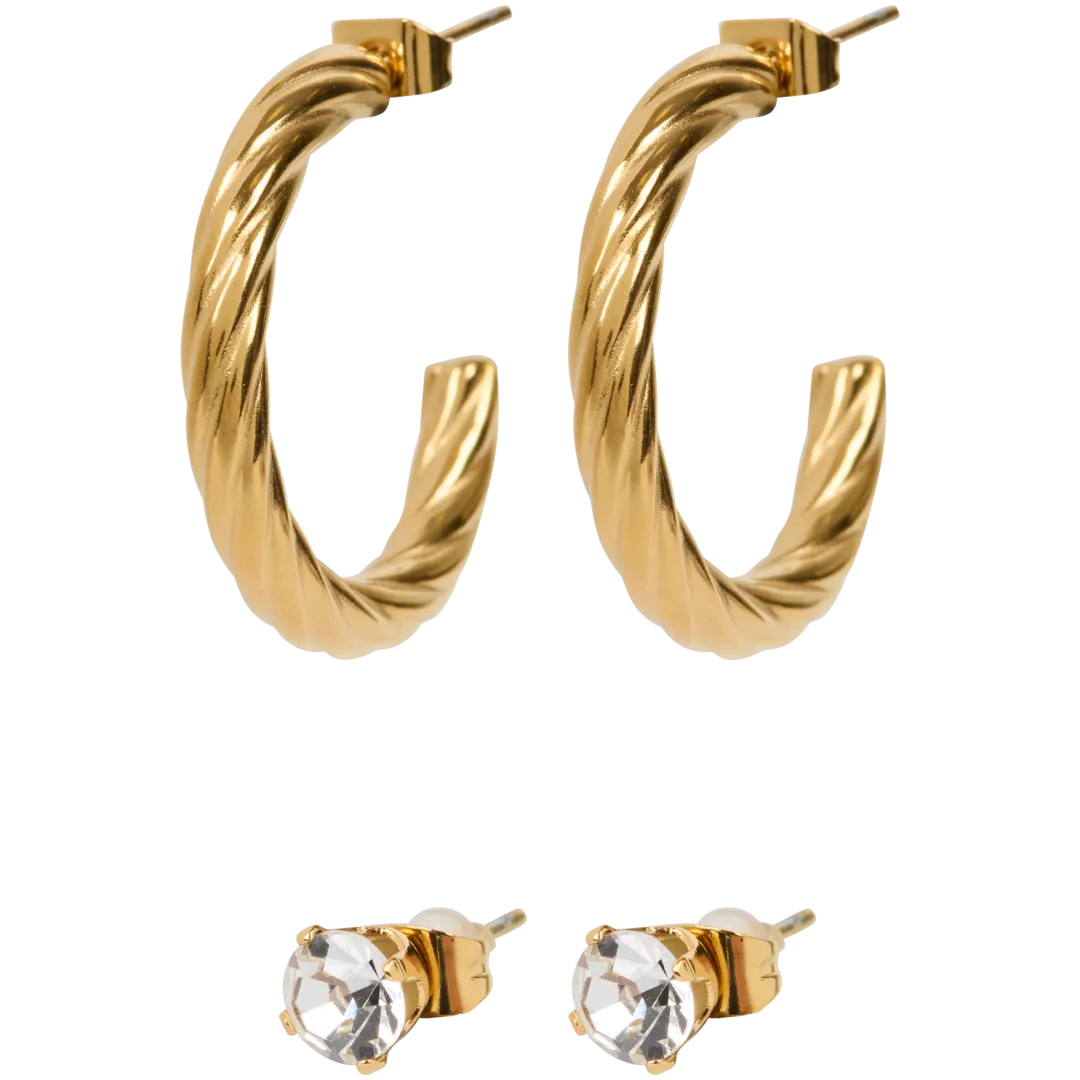 Pendientes de oro de acero inoxidable