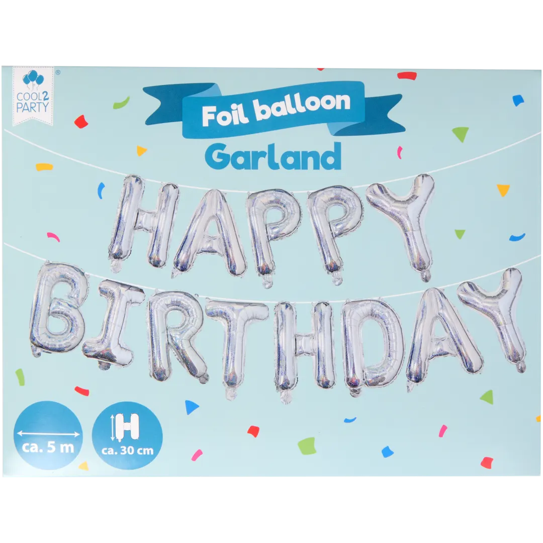 Ghirlandă din baloane de folie Cool2Party Happy Birthday 4