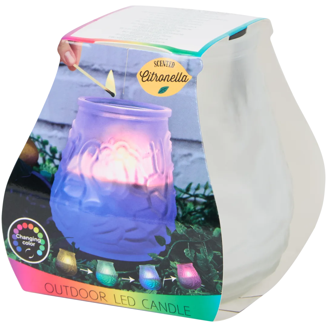 Candela alla citronella con LED 1