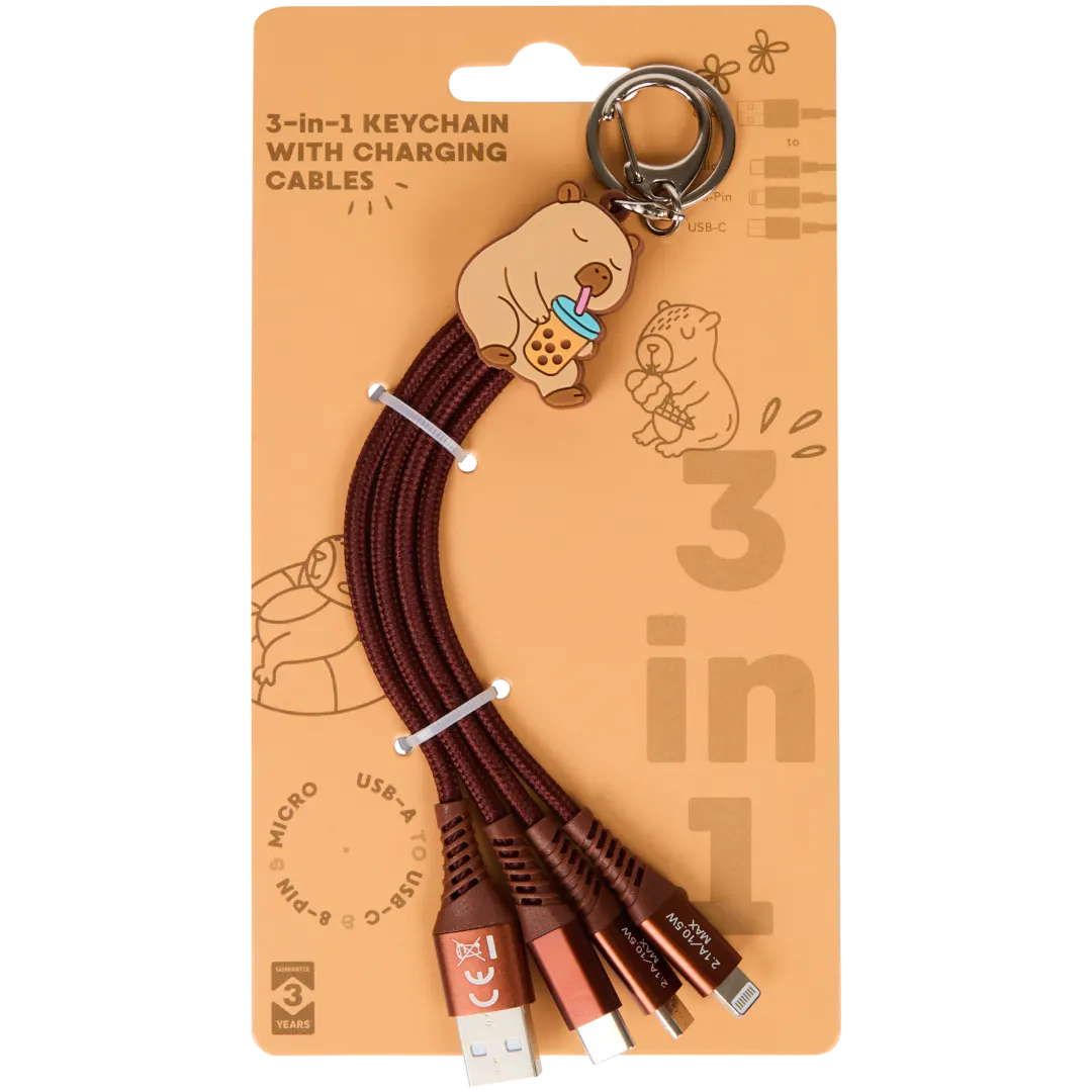 Porta-chaves com cabos de carregamento