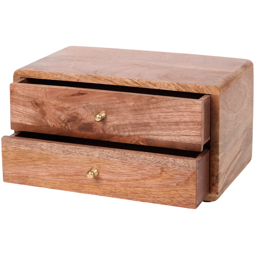 Organizator din lemn de mango cu sertare