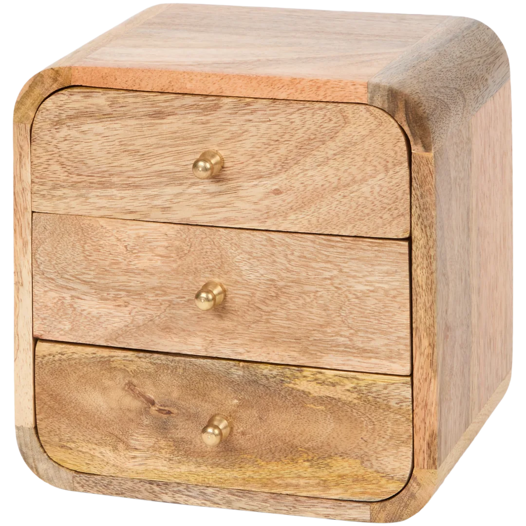 Organizator din lemn de mango cu sertare