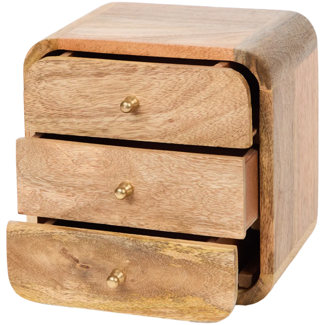 Organizator din lemn de mango cu sertare