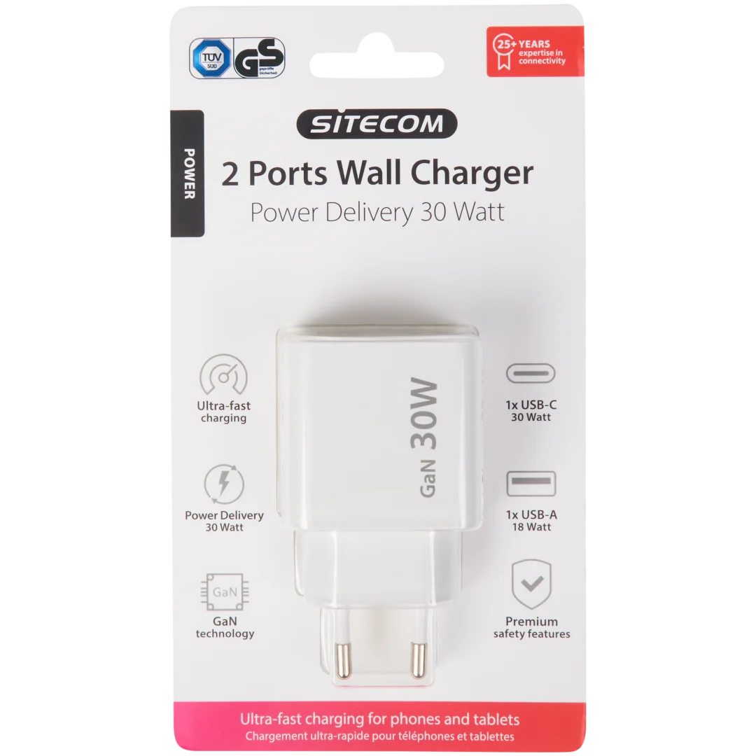 Rýchla nástenná nabíjačka Sitecom GaN