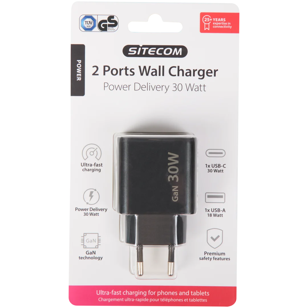 Rýchla nástenná nabíjačka Sitecom GaN