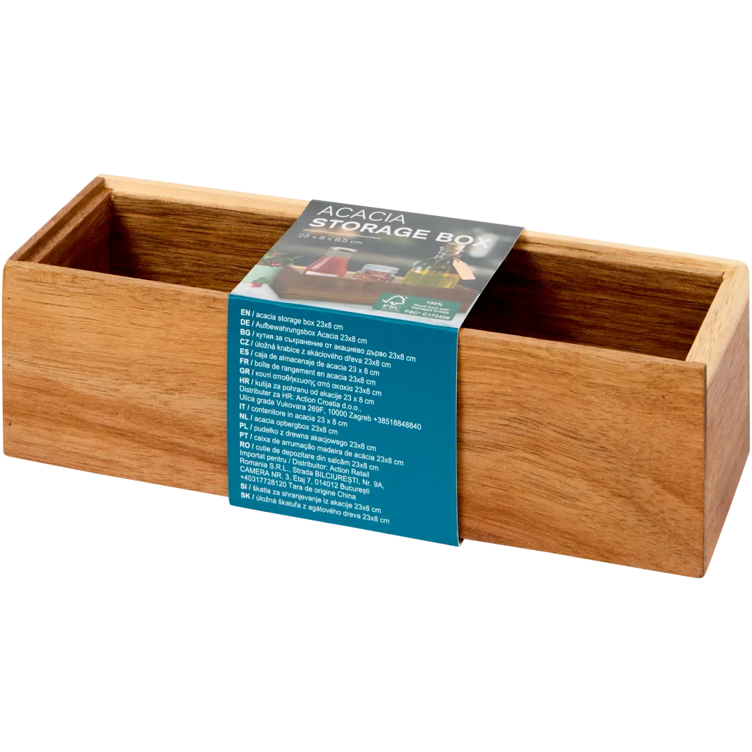 Boîte de rangement en acacia 2