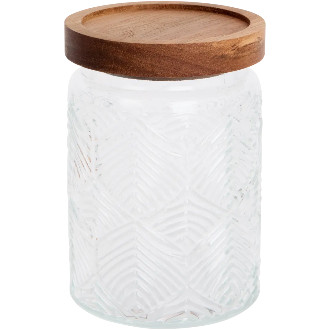 Barattolo in vetro con coperchio in legno 1