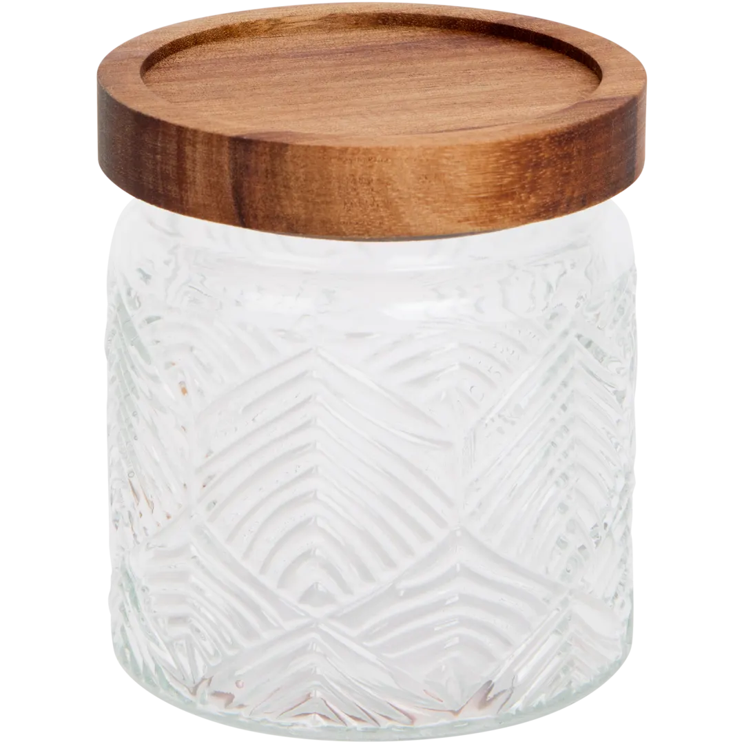 Frasco de vidro com tampa de madeira 3