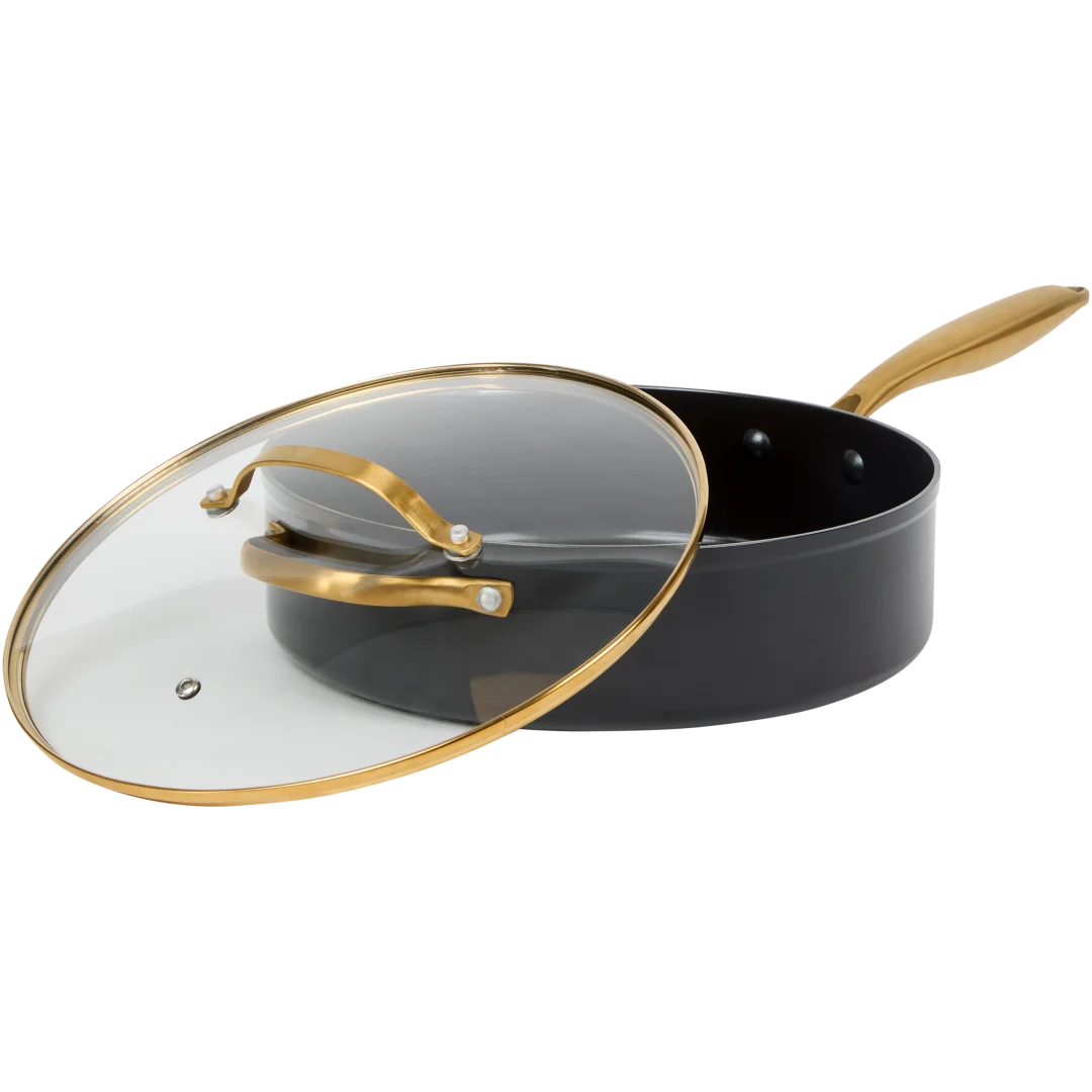 Hapjespan met glazen deksel