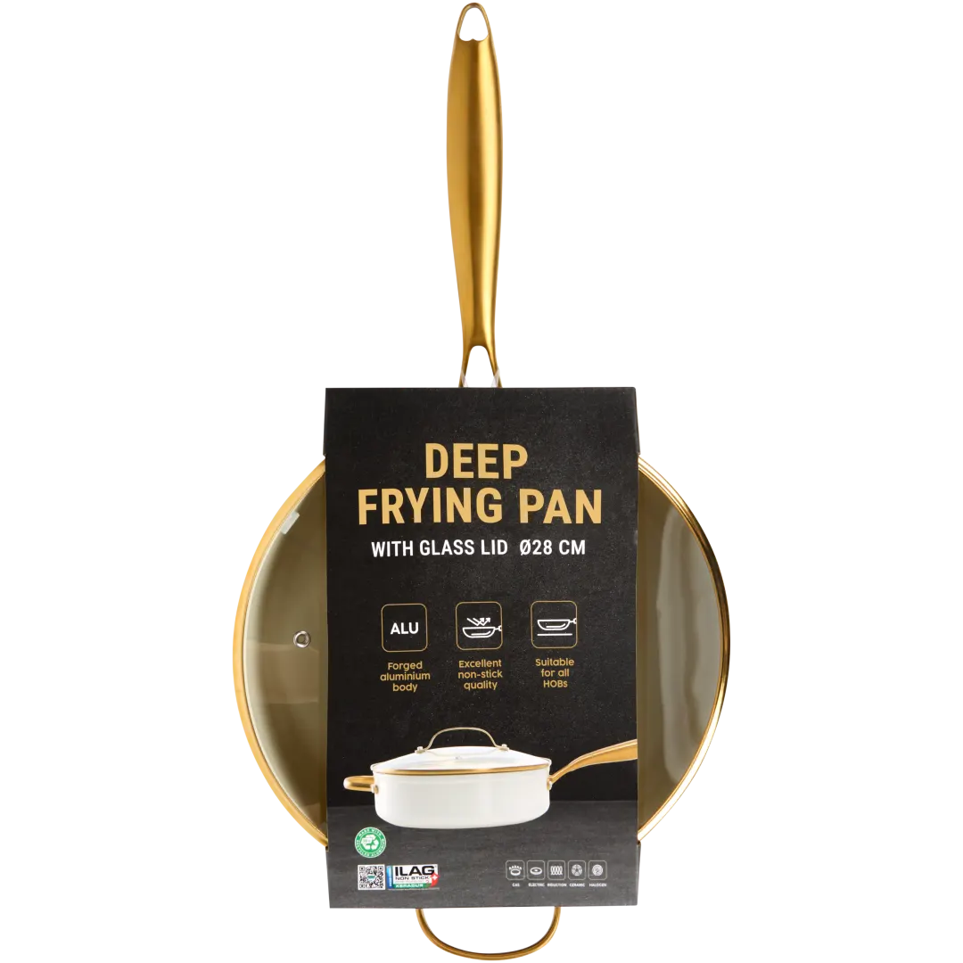 Hapjespan met glazen deksel