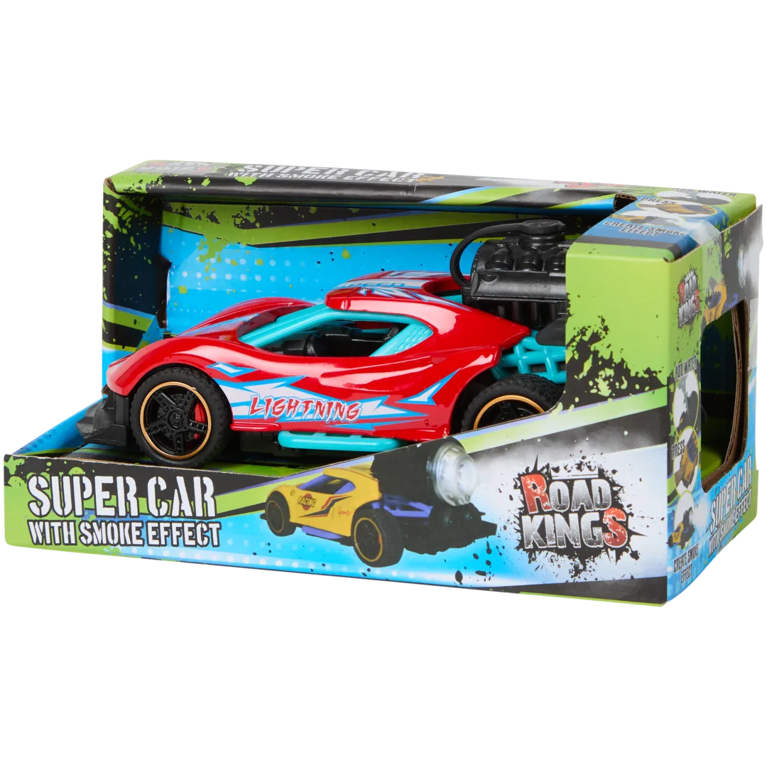 Carro de brincar com fumo e luzes