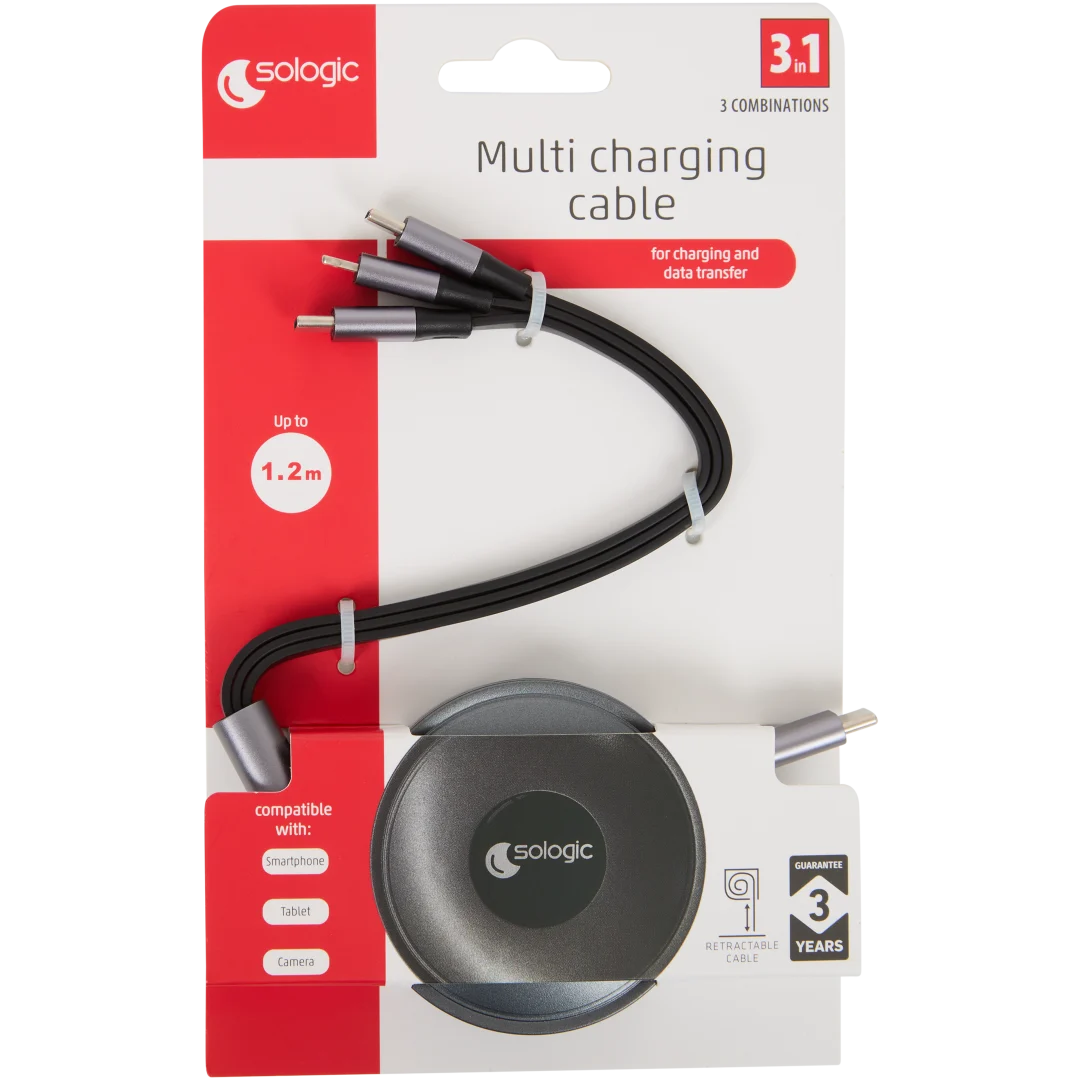 Sologic 3-in-1 laad- en datakabel 3