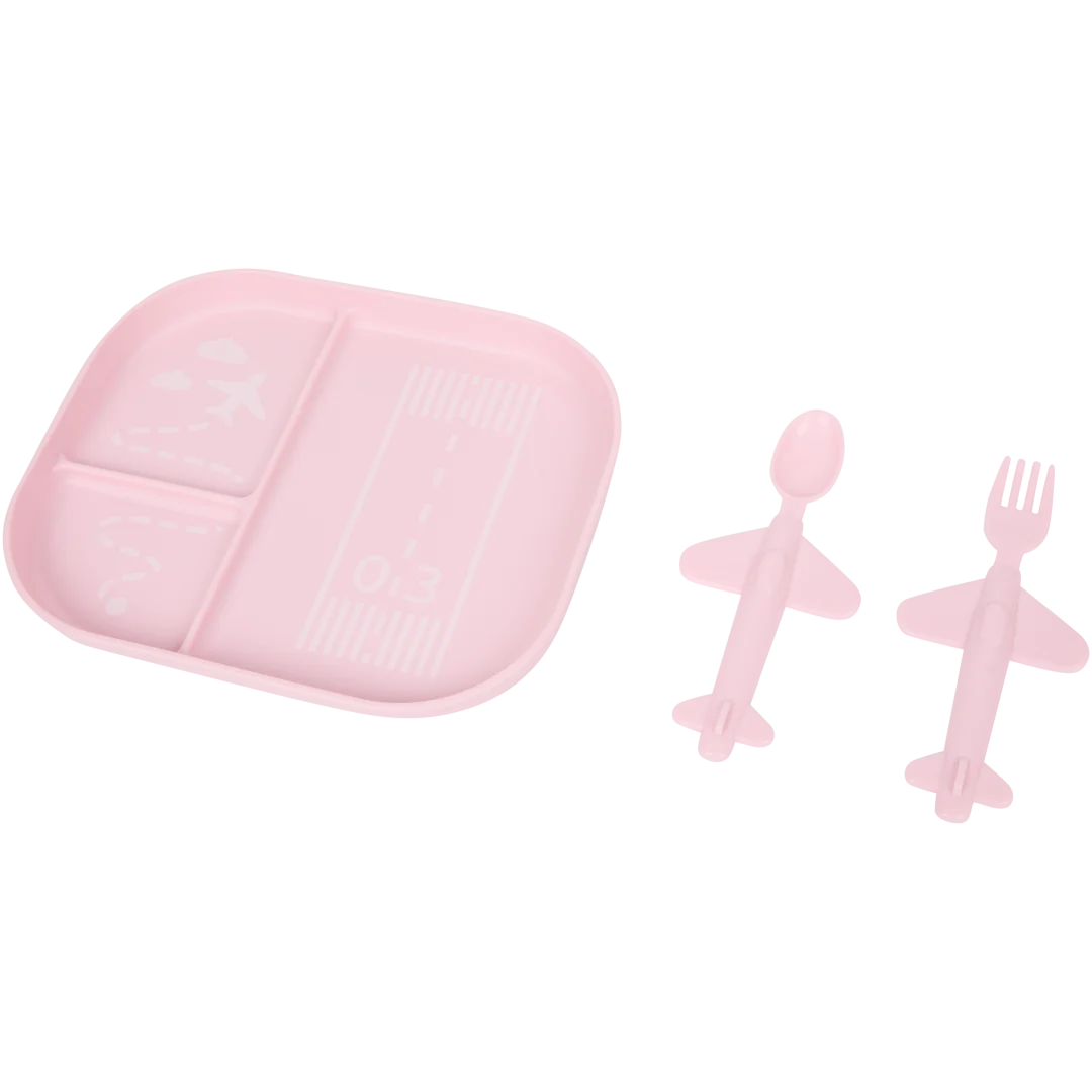 Plato de silicona con cubiertos