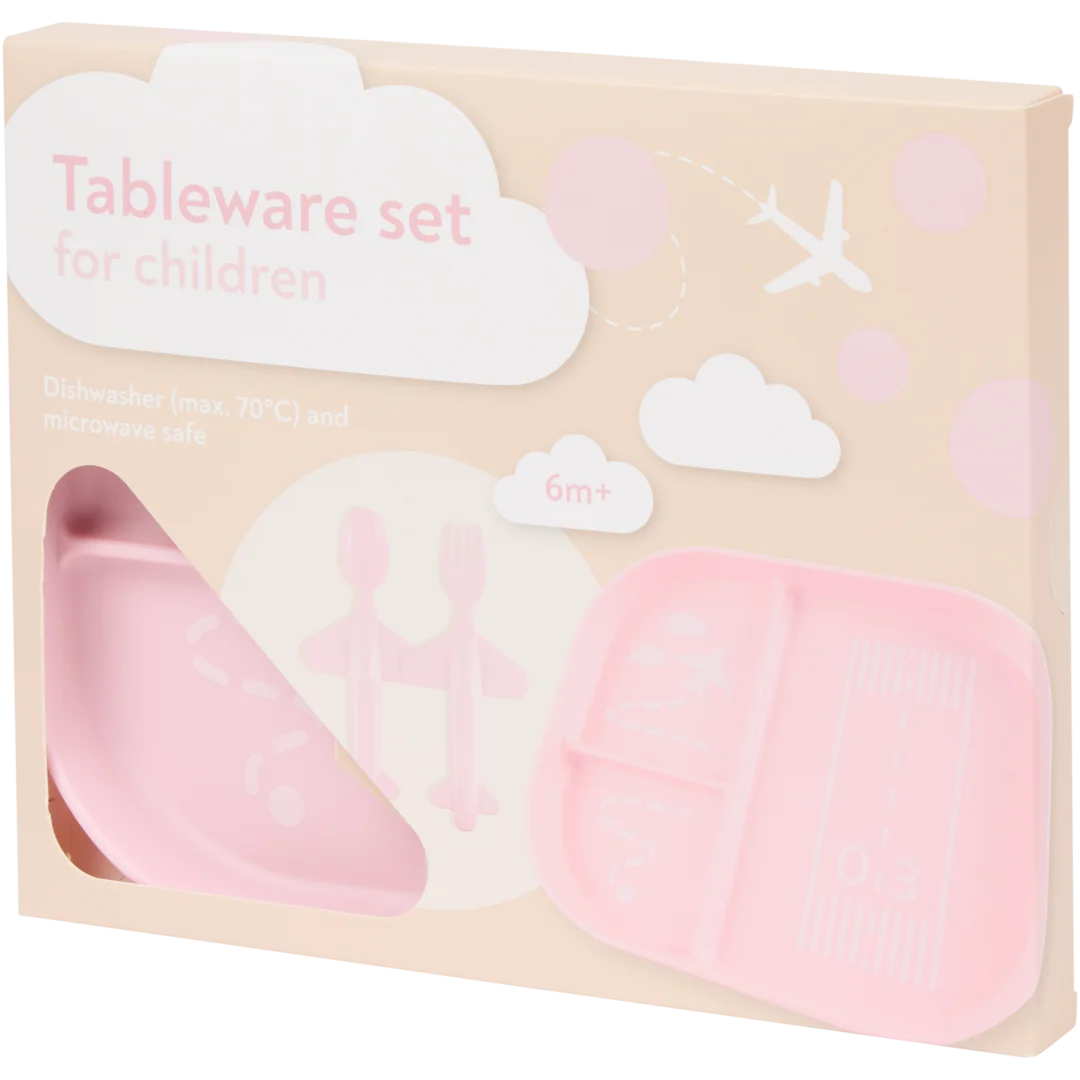 Plato de silicona con cubiertos