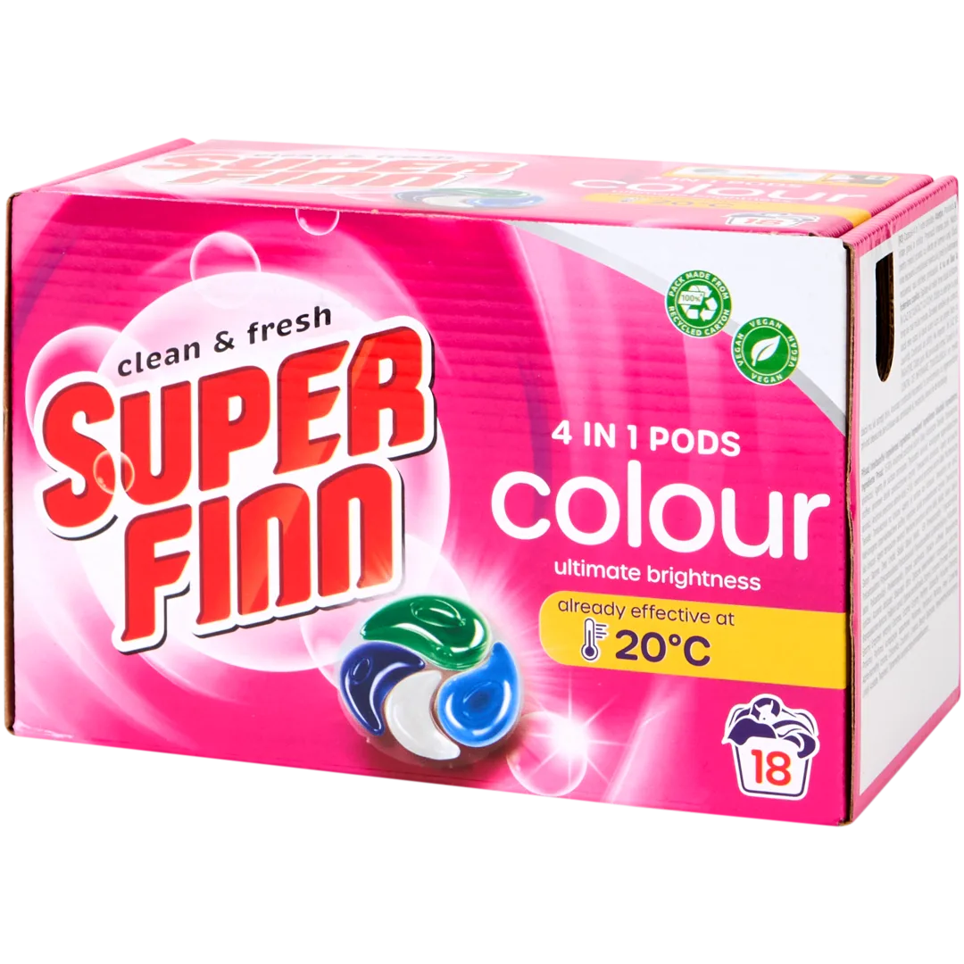 Capsules de lessive 4-en-1 Superfinn Couleur