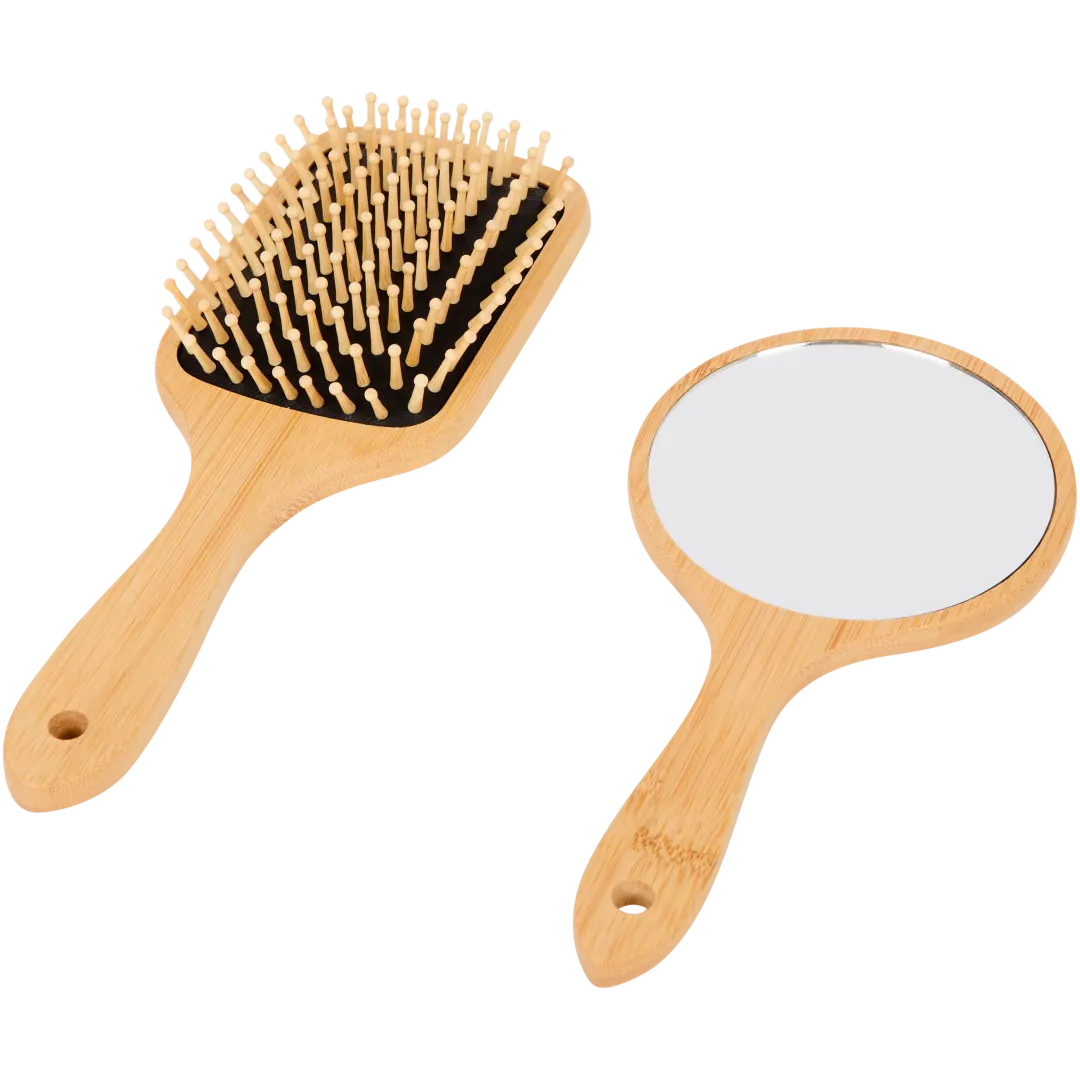 Bambusowa szczotka z lusterkiem 1