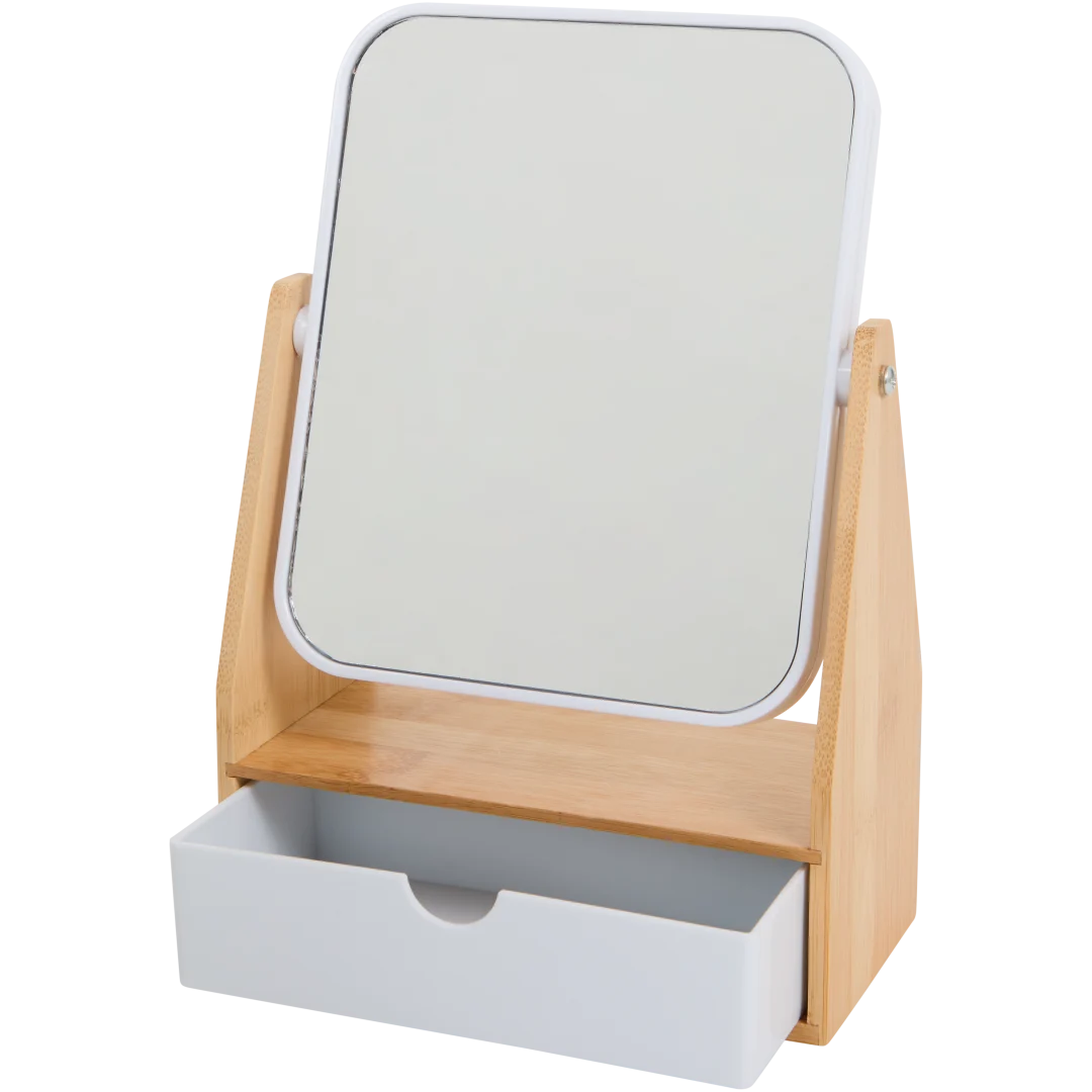Miroir en bambou avec rangement 2