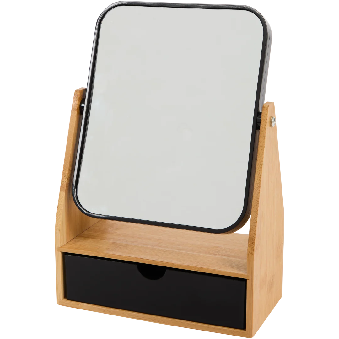 Miroir en bambou avec rangement 3