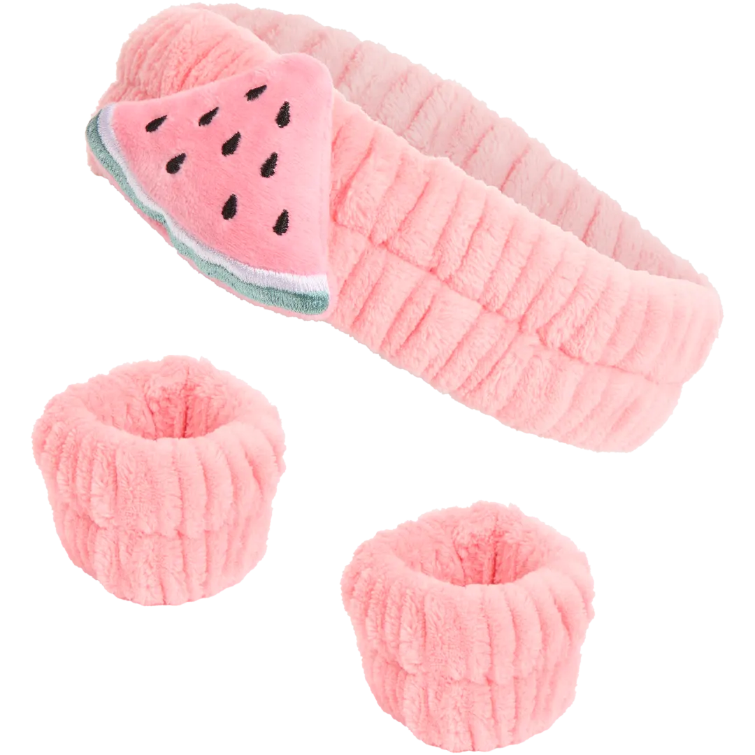 Set Fascia Per Capelli In Microfibra Da Spa Per Detergere Viso E Trucco - Con Bracciali Assorbenti, Regolabile, Per Donne E Ragazze