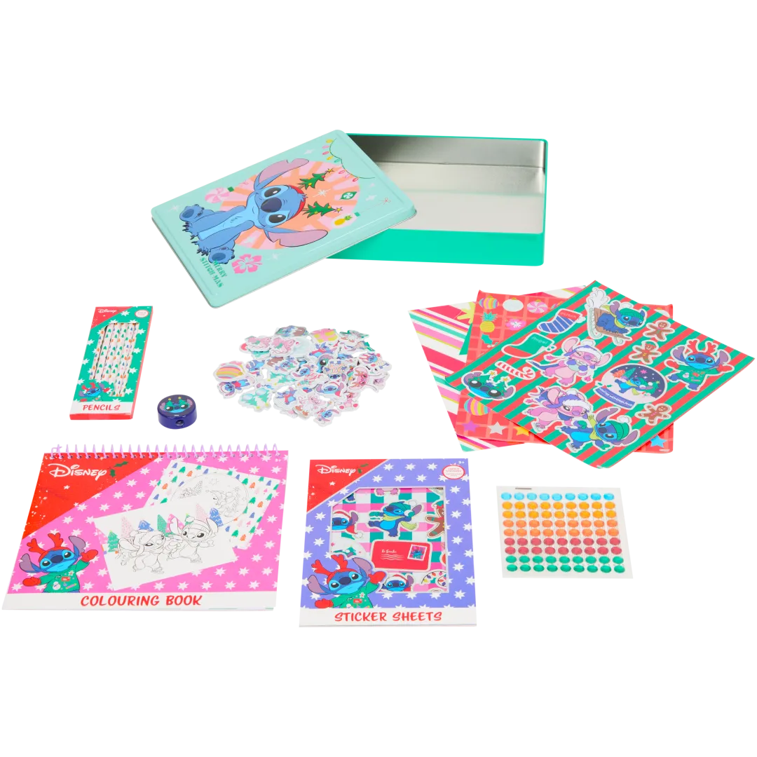 Súprava nálepiek a farieb v plechovej nádobe 2