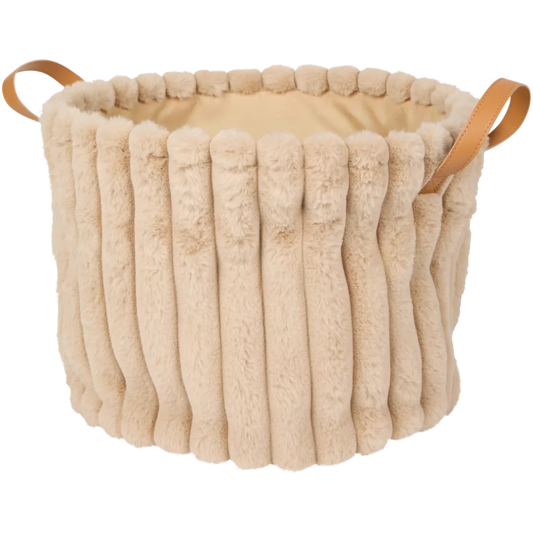 Coș de depozitare din blană artificială 4