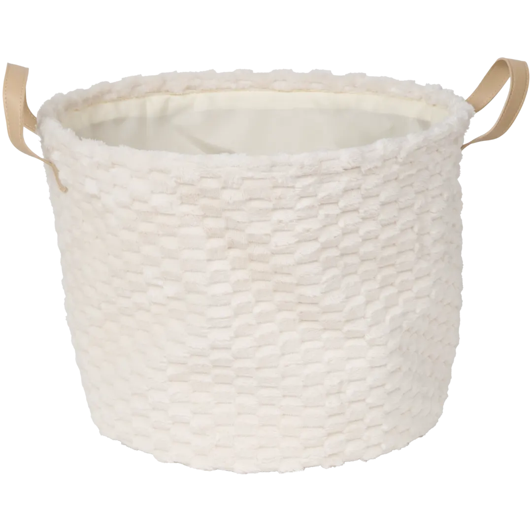 Panier de rangement en fausse fourrure