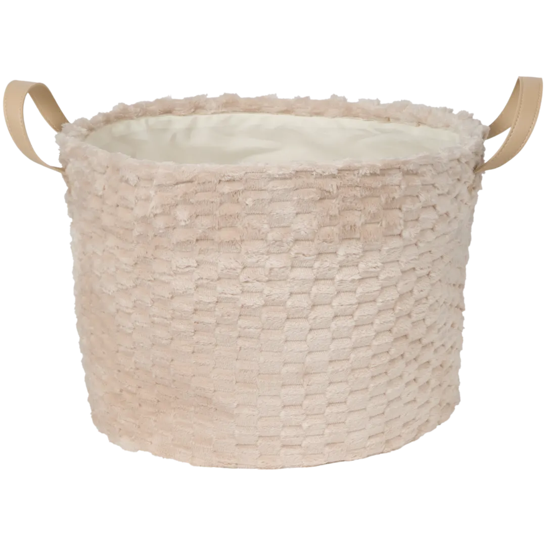 Panier de rangement en fausse fourrure